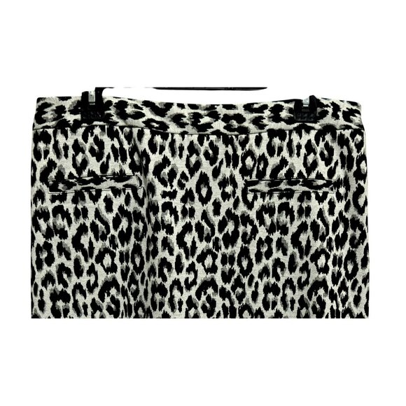 Talbots Plus Winter Leopard Ponte Knit A-Line Skirt Sz 14W Knee Length Stretch - Picture 2 of 5